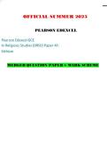 OFFICIAL SUMMER 2025 PEARSON EDEXCEL Pearson Edexcel GCE In Religious Studies &lpar;9RS0&rpar; Paper 4F&colon; Sikhism MERGED QUESTION PAPER &plus; MARK SCHEME