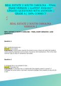 REAL ESTATE U SOUTH CAROLINA &ndash; FINAL EXAM VERSION 2 &lpar;LATEST 2026&sol;2027 UPDATE&rpar; QUESTIONS WITH ANSWERS &vert; GRADE A &vert; 100&percnt; CORRECT
