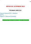 OFFICIAL SUMMER 2025 PEARSON EDEXCEL Pearson Edexcel GCE In Statistics &lpar;9ST0&rpar; Paper 01&colon; Data and Probability MERGED QUESTION PAPER &plus; MARK SCHEME