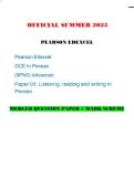 OFFICIAL SUMMER 2025 PEARSON EDEXCEL Pearson Edexcel GCE In Persian &lpar;9PN0&rpar; Advanced Paper 03&colon; Listening&comma; reading and writing in Persian MERGED QUESTION PAPER &plus; MARK SCHEME