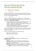 Samenvatting -  Algemene literatuurwetenschap I