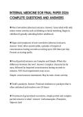 INTERNAL MEDICINE EOR FINAL PAPER 2026 COMPLETE QUESTIONS AND ANSWERS