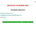 OFFICIAL SUMMER 2025 PEARSON EDEXCEL Pearson Edexcel GCE In Religious Studies &lpar;9RS0&rpar; Paper 4C&colon; Hinduism MERGED QUESTION PAPER &plus; MARK SCHEME