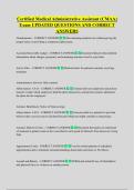 Certified Medical Administrative Assistant &lpar;CMAA&rpar;  Exam UPDATED QUESTIONS AND CORRECT  ANSWERS