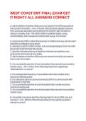 WEST COAST EMT FINAL EXAM GET IT RIGHT&excl;&excl; ALL ANSWERS CORRECT