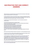 HUD PRACTICE TEST AND CORRECT ANSWERS