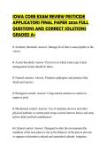 IOWA CORE EXAM REVIEW PESTICIDE APPLICATORS FINAL PAPER 2026 FULL QUESTIONS AND CORRECT SOLUTIONS GRADED A&plus;