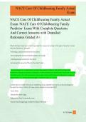 NACE Care of the Childbearing Family &ndash; Actual Exam Questions and Verified Answers