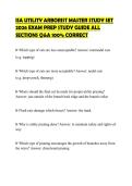 ISA UTILITY ARBORIST MASTER STUDY SET 2026 EXAM PREP STUDY GUIDE ALL SECTIONS Q&A 100&percnt; CORRECT