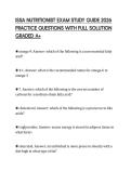 ISSA NUTRITIONIST EXAM STUDY GUIDE 2026 PRACTICE QUESTIONS WITH FULL SOLUTION GRADED A&plus;