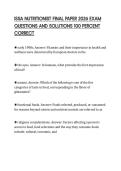 ISSA NUTRITIONIST FINAL PAPER 2026 EXAM QUESTIONS AND SOLUTIONS 100 PERCENT CORRECT