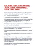 Real Estate U Final Exam Questions&vert; Johnes Update&vert; With All Answers Correct Latest Update&excl;&excl;