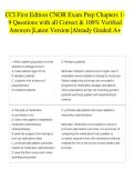 CCI First Edition CNOR Exam Prep Chapters 1-9 Questions with all Correct & 100&percnt; Verified Answers &vert;Latest Version &vert;Already Graded A&plus; 