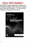 TEST BANK For Dental Radiography&colon; Principles and Techniques 6th Edition Author&colon; Joen Iannucci & Laura Jansen Howerton All Chapters 1 - 35 Covered&vert;100&percnt; Complete A&plus; Study Guide Latest Version