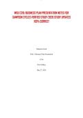 WGU C216&colon; BUSINESS PLAN PRESENTATION NOTES FOR SAMPSON CYCLES VERIFIED STUDY 2026 STUDY UPDATES 100&percnt; CORRECT
