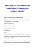 NR574 Acute Care Practicum Final Exam Review &vert; Weeks 5-8 Comprehensive Synthesis &vert; 2026-2027