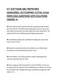 IVY SOFTWARE MBA PREPWORKS MANAGERIAL ACCOUNTING ACTUAL EXAM PAPER 2026 QUESTIONS WITH SOLUTIONS GRADED A&plus;