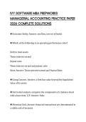 IVY SOFTWARE MBA PREPWORKS MANAGERIAL ACCOUNTING PRACTICE PAPER 2026 COMPLETE SOLUTIONS