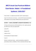 NR574 Acute Care Practicum Midterm Exam Review &vert; Weeks 1-4 Foundational Synthesis &vert; 2026&sol;2027