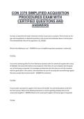 CON 2370 Simplified Acquisition Procedures&comma; &lbrack;Institution Name&rsqb;&comma; Academic Year &lbrack;Insert Year&rsqb; &ndash; Exam with Certified Questions and Answers
