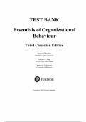 Essentials of Organizational Behaviour &ndash; Stephen P&period; Robbins &lpar;Third Canadian Edition&rpar; &vert; Complete Test Bank &lpar;Chapters 1&ndash;14&rpar;