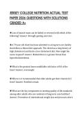 JERSEY COLLEGE NUTRITION ACTUAL TEST PAPER 2026 QUESTIONS WITH SOLUTIONS GRADED A&plus;