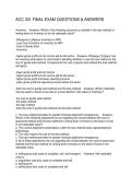 ACC 301 FINAL EXAM QUESTIONS & ANSWERS