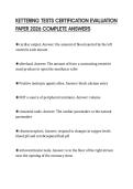 KETTERING TESTS CERTIFICATION EVALUATION PAPER 2026 COMPLETE ANSWERS