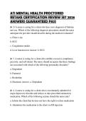 ATI MENTAL HEALTH PROCTORED RETAKE CERTIFICATION REVIEW SET 2026 ANSWERS GUARANTEED PASS