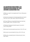 ATI NUTRITION PROCTORED 2019 CERTIFICATION REVIEW SET 2026 ANSWERS GUARANTEED PASS