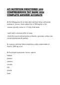 ATI NUTRITION PROCTORED 2019 CERTIFICATION REVIEW SET 2026 ANSWERS GUARANTEED PASS