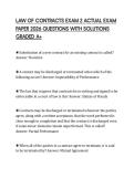 LAW OF CONTRACTS EXAM 2 ACTUAL EXAM PAPER 2026 QUESTIONS WITH SOLUTIONS GRADED A&plus;
