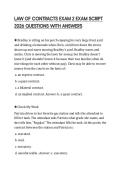 LAW OF CONTRACTS EXAM 2 EXAM SCRIPT 2026 QUESTIONS WITH ANSWERS