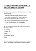 LEADING SAFE 6&period;0 FINAL STUDY GUIDE 2026 PRACTICE QUESTIONS ANSWERS