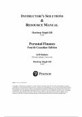Personal Finance &ndash; Jeffry Madura &lpar;Fourth Canadian Edition&rpar; &vert; Complete Solutions Manual &lpar;Chapters 1&ndash;16&rpar;