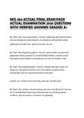 NSG 464 ACTUAL FINAL EXAM PACK ACTUAL EXAMINATION 2026 QUESTIONS WITH VERIFIED ANSWERS GRADED A&plus;