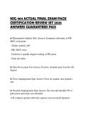 NSG 464 ACTUAL FINAL EXAM PACK CERTIFICATION REVIEW SET 2026 ANSWERS GUARANTEED PASS
