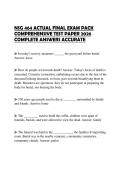 NSG 464 ACTUAL FINAL EXAM PACK COMPREHENSIVE TEST PAPER 2026 COMPLETE ANSWERS ACCURATE