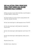NSG 464 ACTUAL FINAL EXAM PACK FINAL STUDY GUIDE 2026 SOLVED QUESTIONS FULLY CORRECT