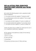 NSG 464 ACTUAL FINAL EXAM PACK PRACTICE SCRIPT UPDATED 2026 TESTED SOLUTIONS