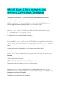 HP 290 Exam 3 Final Question and answers 100&percnt; correct 2025&sol;2026