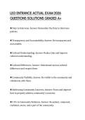 LEO ENTRANCE ACTUAL EXAM 2026 QUESTIONS SOLUTIONS GRADED A&plus;