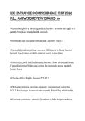 LEO ENTRANCE COMPREHENSIVE TEST 2026 FULL ANSWERS REVIEW GRADED A&plus;