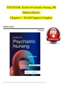 TEST BANK - Keltners Psychiatric Nursing&comma; 9th Edition &lpar;Steele&rpar;&comma; Chapters 1 - 36 &vert; All Chapters Complete
