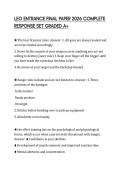 LEO ENTRANCE FINAL PAPER 2026 COMPLETE RESPONSE SET GRADED A&plus;