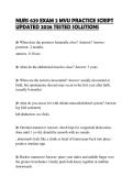 NURS 629 EXAM 2 MVU PRACTICE SCRIPT UPDATED 2026 TESTED SOLUTIONS