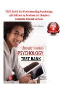 Test Bank for Understanding Psychology&comma; 15th Edition by Robert S&period; Feldman &vert; All Chapters 1&ndash;17 &vert; Newest Version 2026 &vert; Exam Questions & Verified Answers A&plus; Study Guide