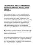 LIFE-SPAN DEVELOPMENT COMPREHENSIVE EXAM 2026 QUESTIONS WITH SOLUTIONS GRADED A&plus;