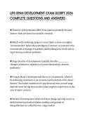 LIFE-SPAN DEVELOPMENT EXAM SCRIPT 2026 COMPLETE QUESTIONS AND ANSWERS
