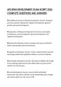 LIFE-SPAN DEVELOPMENT EXAM SCRIPT 2026 COMPLETE QUESTIONS AND ANSWERS